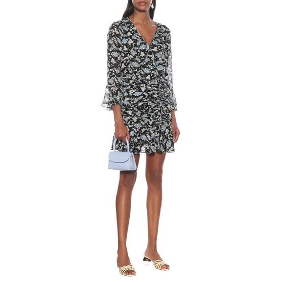 Veronica Beard Sean Black Foral Jacquard Silk Mini Dress Size 8 - Picture 1 of 9